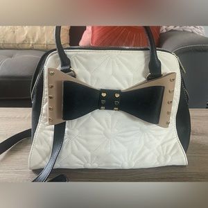 Betsey Johnson- Ladies Black & White Large Two Handled Satchel